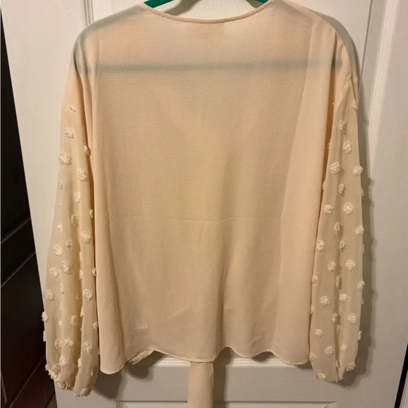 Peach Love California Blush Tie-Front Blouse - Picture 5 of 5